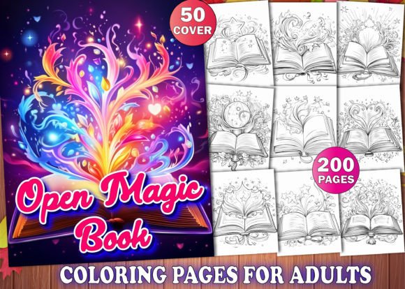 Download Open Magic Book Coloring Pages for Adult - Pages Collection