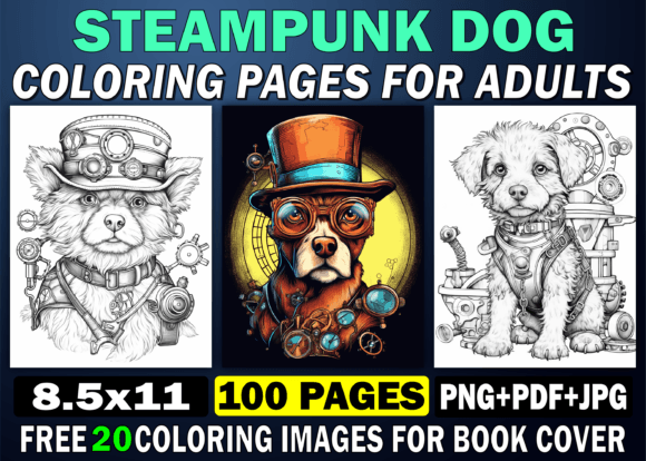 Download Steampunk Dog Coloring Pages for Adults - Pages Collection