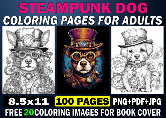 Download Steampunk Dog Coloring Pages for Adults - Pages Collection