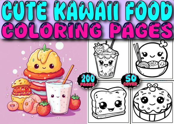 Download Cute Kawaii Food Coloring Pages for Kids - Pages Collection
