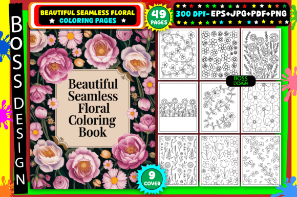 Download Beautiful Seamless Floral Coloring Pages - Pages Collection