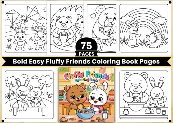 Download Bold Easy Fluffy Friends Coloring Pages - Pages Collection