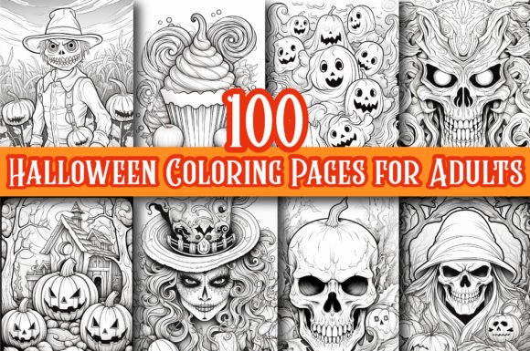 Download 100 Halloween Coloring Pages for Adult - Pages Collection
