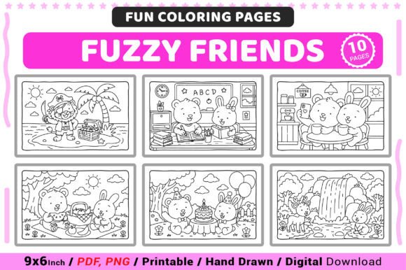 Download Fuzzy Friends Fun Coloring Pages - Pages Collection