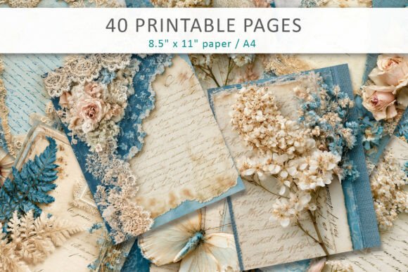 Download Vintage Shabby Chic Junk Journal Pages - Pages Collection