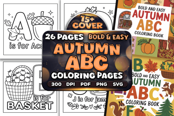 Download Bold and Easy Autumn ABC Coloring Pages - Pages Collection