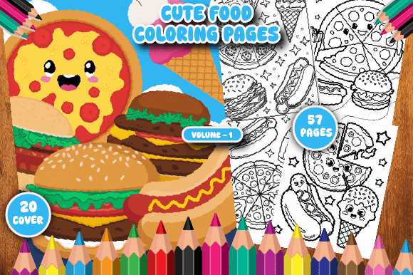 Download 57 Cute Food Coloring Pages for Kids V-1 - Pages Collection