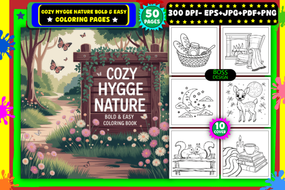 Download Cozy Hygge Nature Easy Coloring Pages - Pages Collection