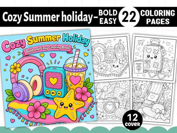 Download Cute Summer Bold and Easy Coloring Pages - Pages Collection