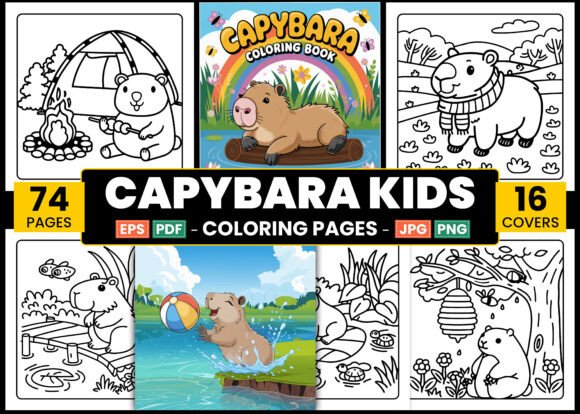 Download Capybara Kids Coloring Book Pages - Pages Collection