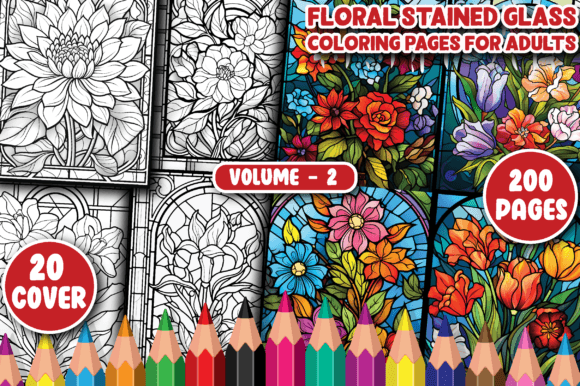 Download 200 Floral Stained Glass Coloring Pages - Pages Collection