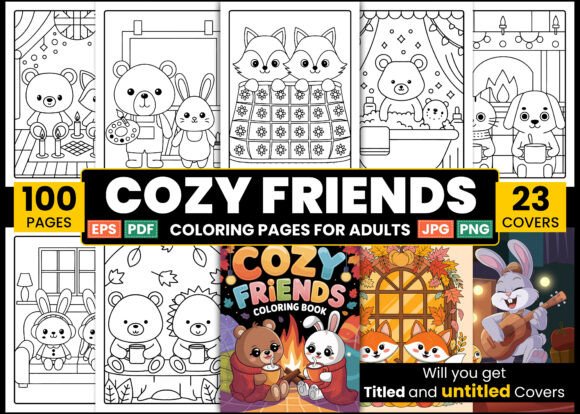 Download Cozy Friends Coloring Pages for Adults - Pages Collection