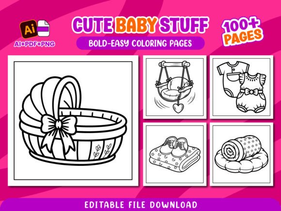 Download Baby Stuff Large Print Coloring Pages - Pages Collection