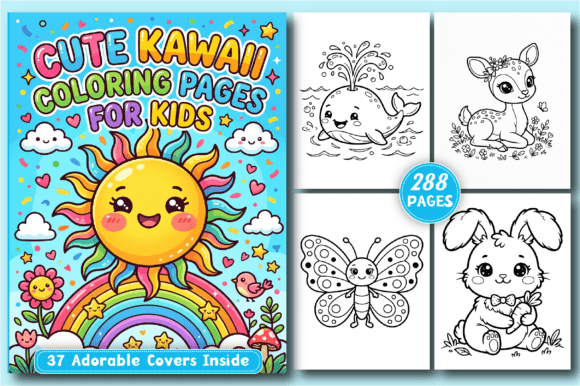 Download 288 Cute Kawaii Coloring Pages for Kids - Pages Collection
