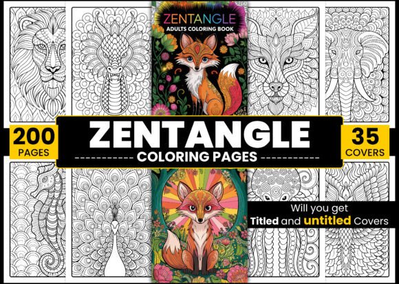 Download Zentangle Adults Coloring Pages Bundle - Pages Collection