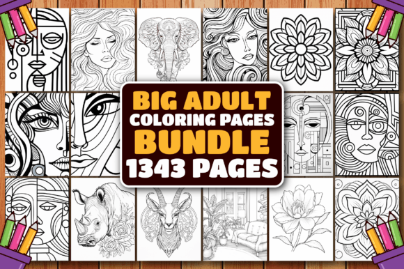 Download BIG New 1343 Adult Coloring Pages Bundle - Pages Collection