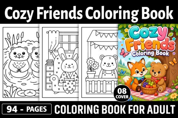 Download Cozy Friends Coloring Pages for Adults - Pages Collection