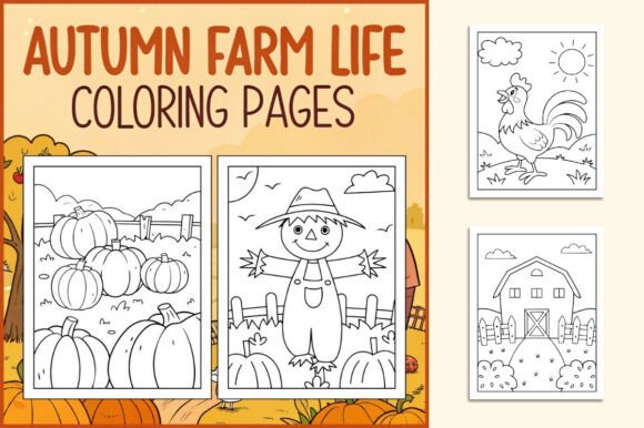 Download Autumn Farm Life Coloring Pages for Kids - Pages Collection