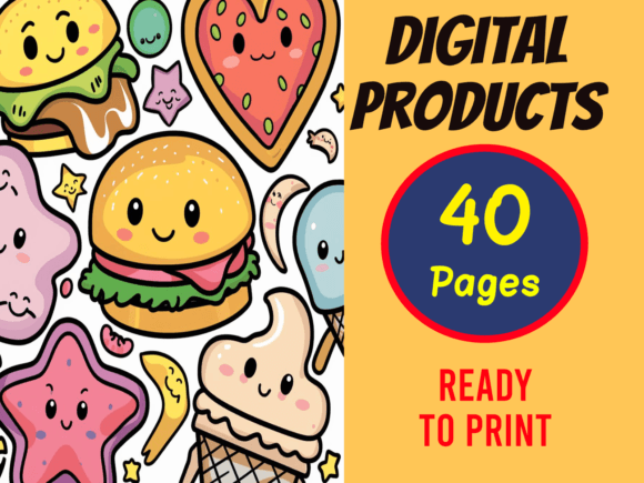 Download Cute-Kawaii-Food-Coloring-Pages-40-pages - Pages Collection