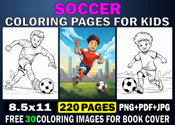 Download 200 Soccer Coloring Pages for Kids Kdp - Pages Collection