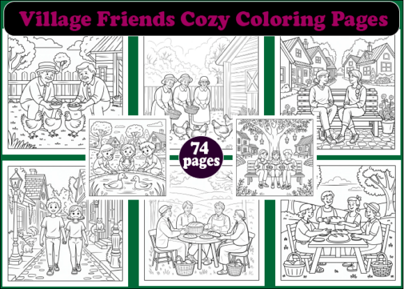 Download 74 Village Friends Cozy Coloring Pages - Pages Collection