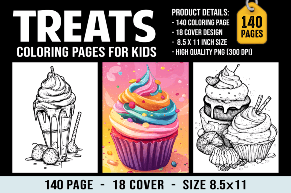Download 140 Treats Coloring Pages for Kids - Pages Collection