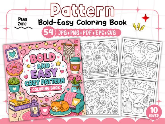Download Bold Easy Pattern Coloring Book Pages - Pages Collection
