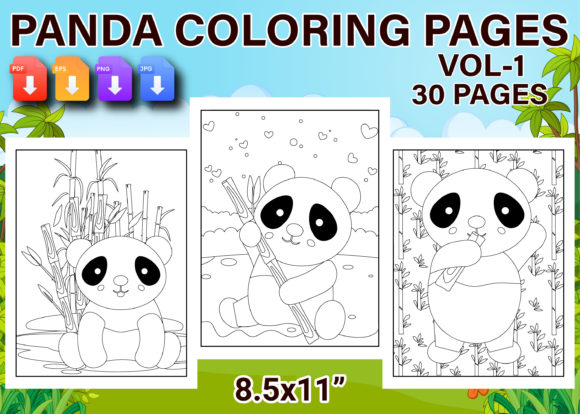 Download Panda Coloring Pages for Kids Vol-1 - Pages Collection