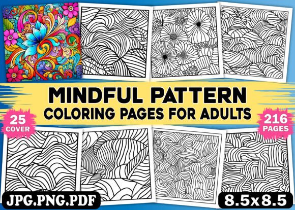 Download 216 Mindful Pattern Coloring Pages - KDP - Pages Collection