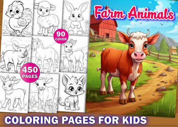 Download 450 Cute Farm Animals Coloring Pages KDP - Pages Collection