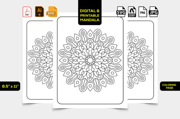 Download Mandala Relaxing Coloring Page for Adult - Premium Bundle