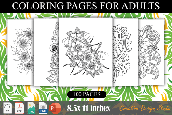 Download Coloring Pages for Adults, Book Bundle - Pages Collection