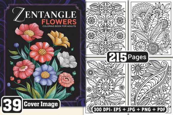 Download Zentangle Flowers Coloring Pages Adults - Pages Collection