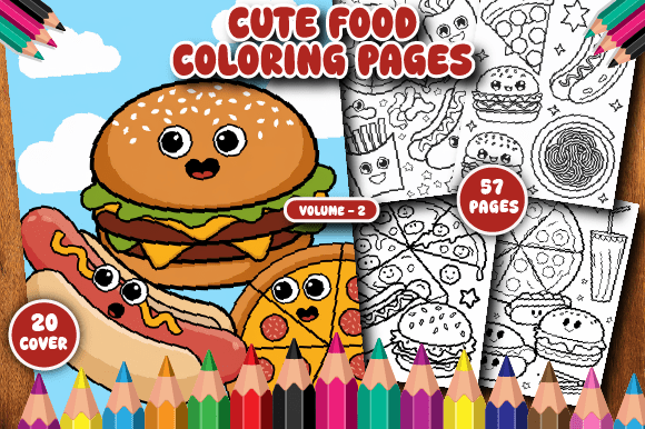 Download 57 Cute Food Coloring Pages for Kids V-2 - Pages Collection