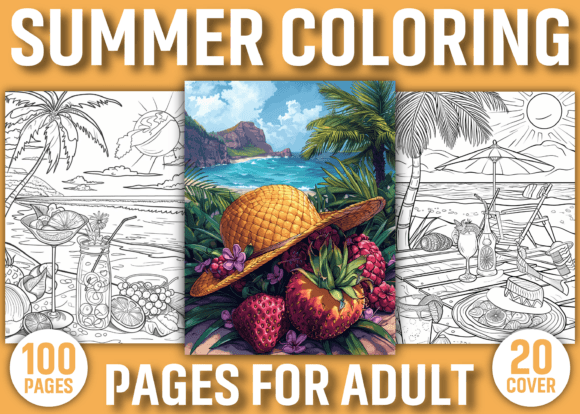Download 100 Summer Coloring Pages for Adults - Pages Collection