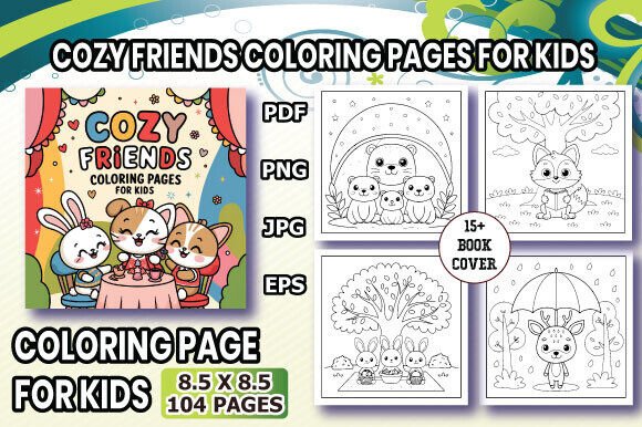 Download Cozy Friends Coloring Pages for Kids - Pages Collection