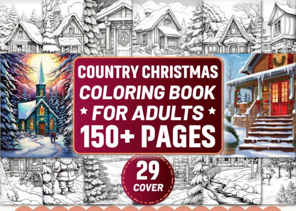 Download Adults-Country Christmas Coloring Pages - Pages Collection