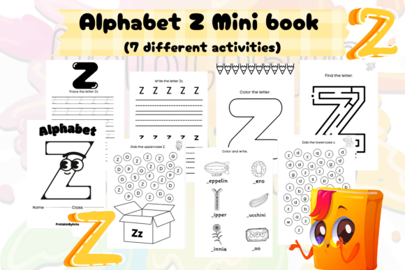 Download Alphabet Z Mini Book Worksheets Pack - Worksheets Collection