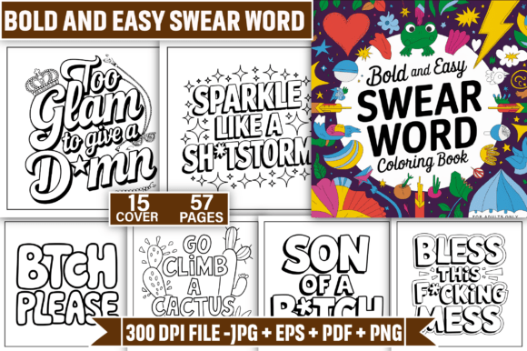 Download ADULT - Bold and Easy Swear Word Coloring Pages - Pages Collection