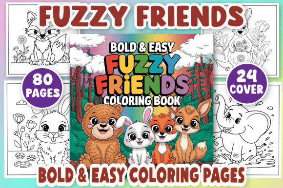 Download Cute Fuzzy Friends, Easy Coloring Pages - Pages Collection