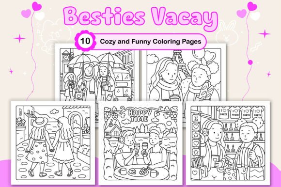 Download Besties Vacay Fun Coloring Pages - Pages Collection