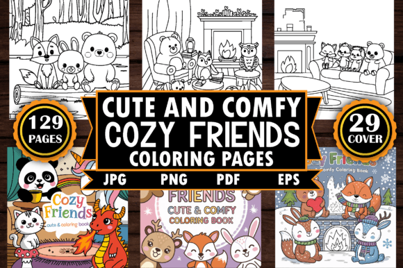 Download Cozy Friends Cute &amp; Comfy Coloring Pages - Pages Collection