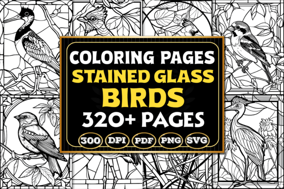 Download Stained Glass Birds Coloring Pages - Pages Collection
