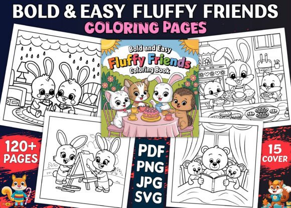 Download Bold Easy Fluffy Friends Coloring Pages - Pages Collection
