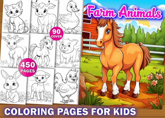 Download 450 Farm Animals Coloring Pages for Kids - Pages Collection