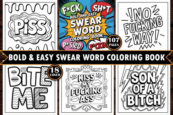 Download ADULT Bold and Easy Swear Word Coloring Pages - Pages Collection