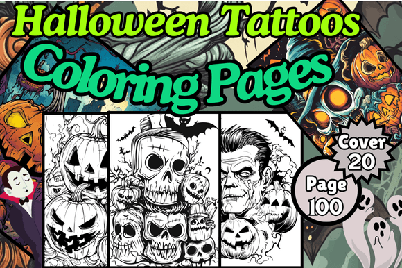 Download Halloween Tattoos Coloring Pages - Pages Collection