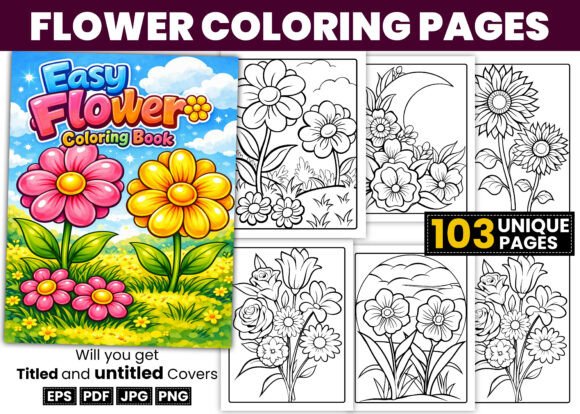 Download Bold and Easy Flower Coloring Pages - Pages Collection