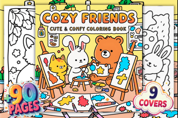 Download Cozy Friends Cute &amp; Comfy Coloring Pages - Pages Collection
