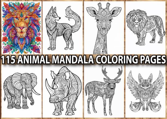 Download 115 Animal Mandala Coloring Pages KDP - Pages Collection